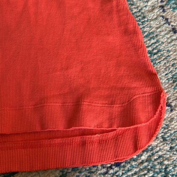 Pilcro Orange Puff Sleeve Ruffled Blouse size small - Picture 11 of 11